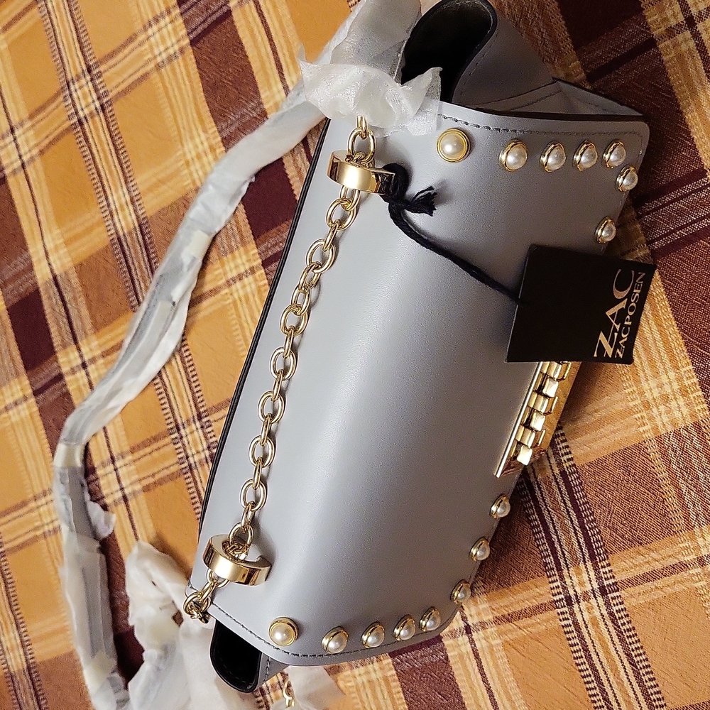 Zac Zac Posen Eartha small chain bag, light grey color ( dolphin) Nwt - Picture 8 of 12